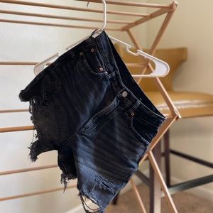 Distressed AE denim shorts